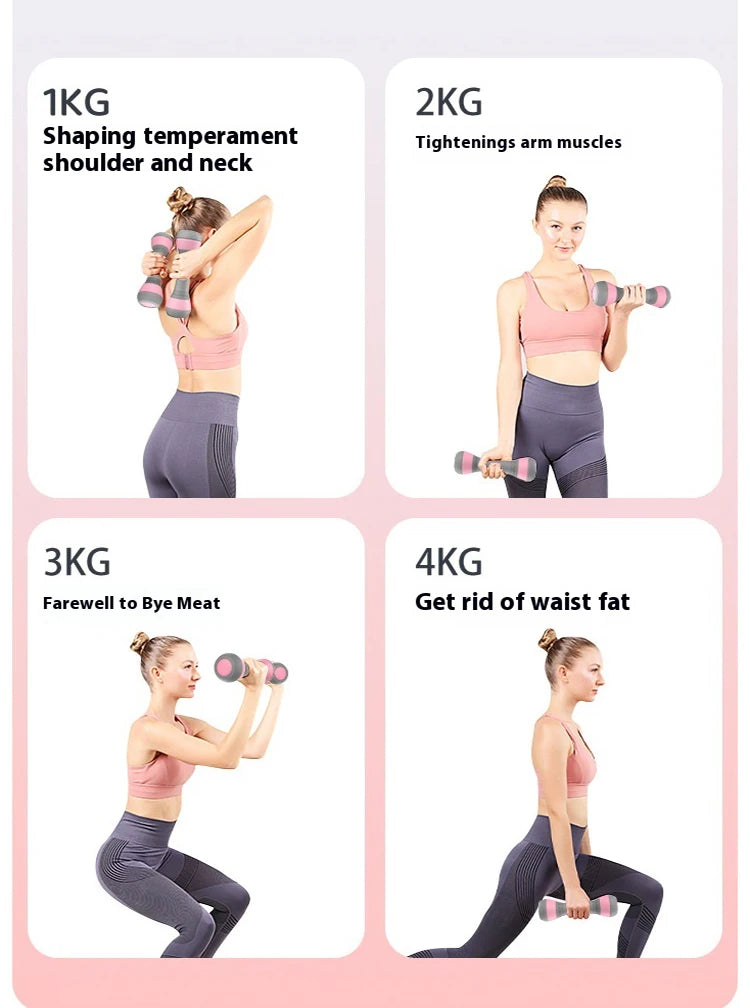 New Model Adjustable Non-Slip Dumbbell Home Fitness Gym Exercise Equipment 2/4kg Weight For Versatile Strength Training