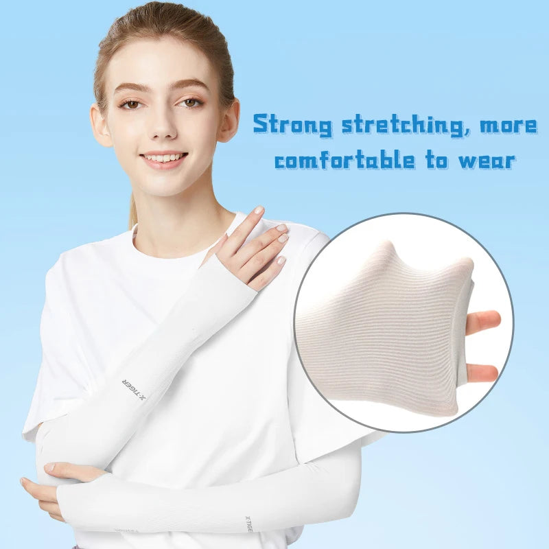 X-TIGER Cycling Arm Sleeves Ice Fabric Anti-UV Sunscreen Running Cycling Sleeve Outdoor Sport Cycling Arm Warmers Men Women