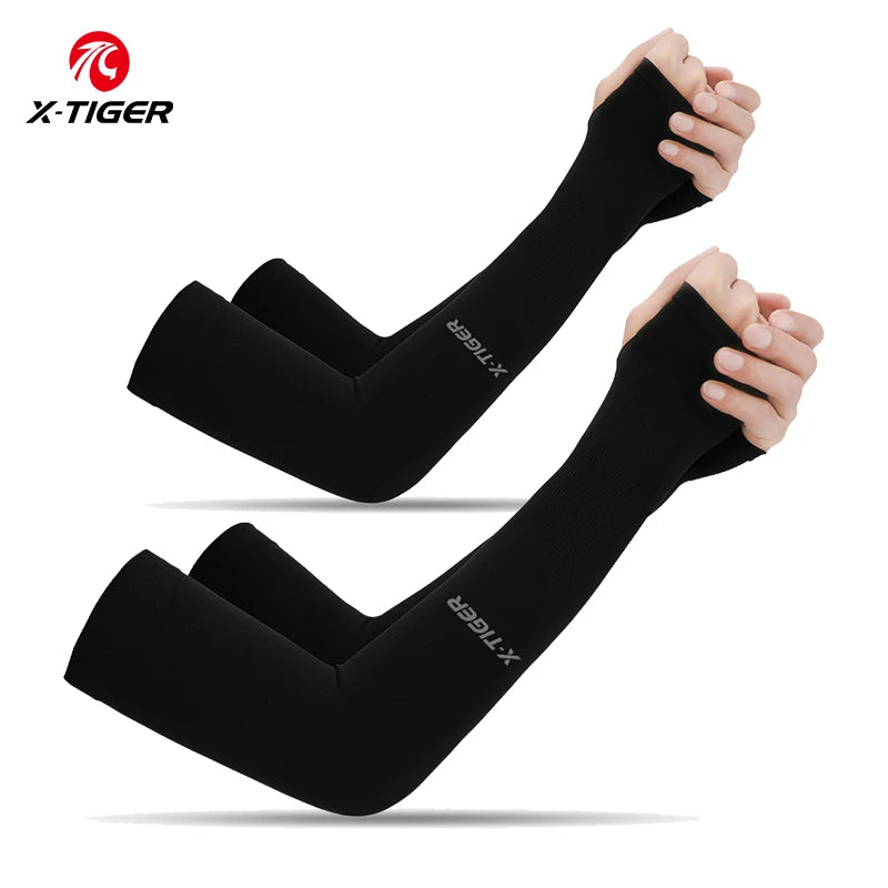 X-TIGER Cycling Arm Sleeves Ice Fabric Anti-UV Sunscreen Running Cycling Sleeve Outdoor Sport Cycling Arm Warmers Men Women