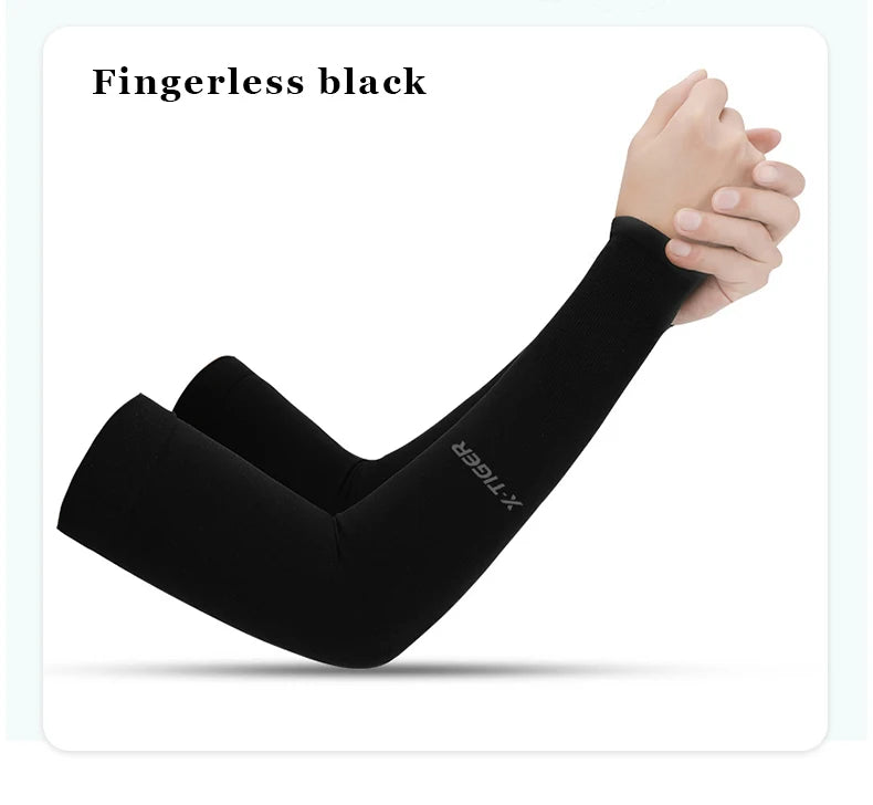 X-TIGER Cycling Arm Sleeves Ice Fabric Anti-UV Sunscreen Running Cycling Sleeve Outdoor Sport Cycling Arm Warmers Men Women