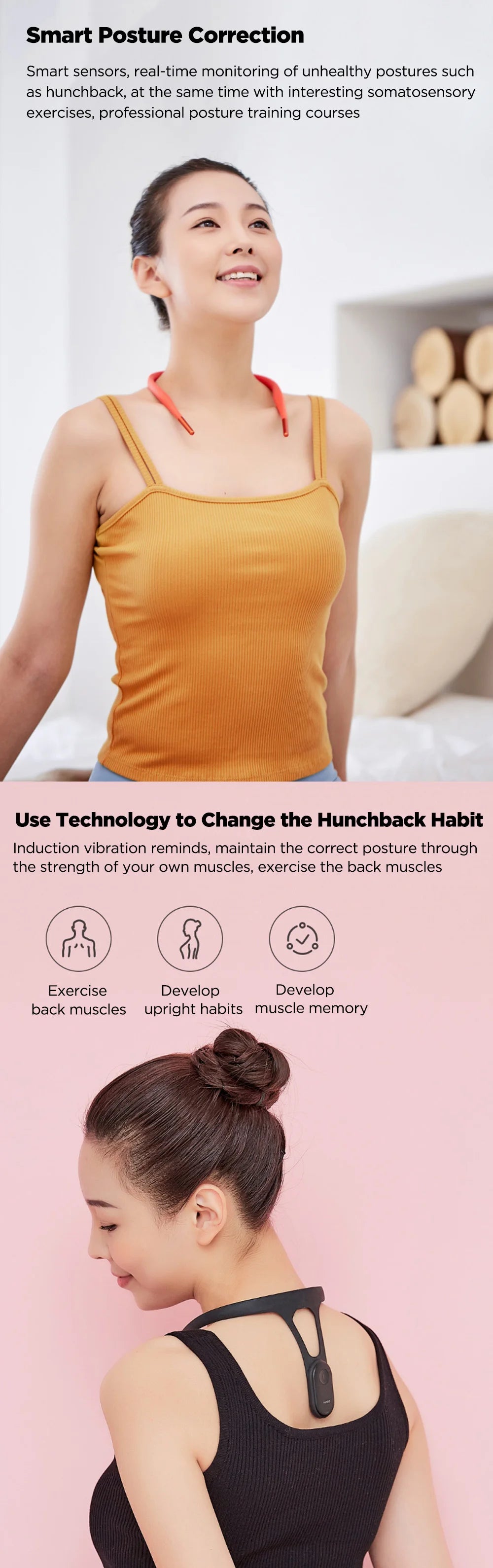Hipee Intelligent Posture Correction Device Smart Reminder Correct Posture Wear Back Posture Training Monitoring Corrector Adult