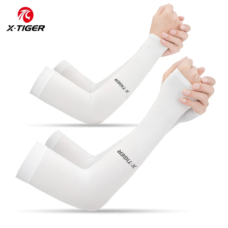 X-TIGER Cycling Arm Sleeves Ice Fabric Anti-UV Sunscreen Running Cycling Sleeve Outdoor Sport Cycling Arm Warmers Men Women