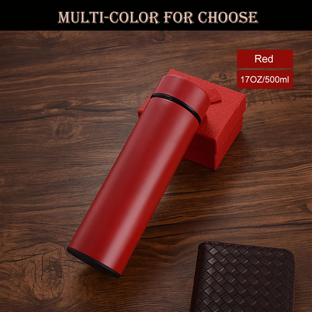 Custom Name Coffee/Tea thermos, 500ml Smart Coffee bottle, LED Temperature Display Tea Infuser Bottle, Sports Water Bottle