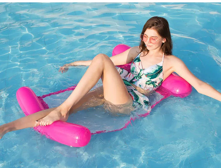New Water Hammock Recliner Inflatable Floating Swimming Mattress Sea Swimming Ring Pool Party Toy Lounge Bed For Swimming