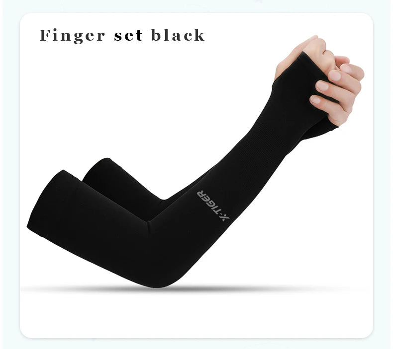 X-TIGER Cycling Arm Sleeves Ice Fabric Anti-UV Sunscreen Running Cycling Sleeve Outdoor Sport Cycling Arm Warmers Men Women