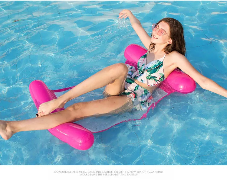 New Water Hammock Recliner Inflatable Floating Swimming Mattress Sea Swimming Ring Pool Party Toy Lounge Bed For Swimming