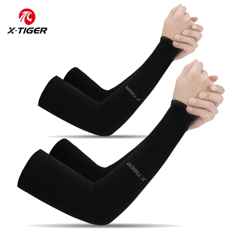 X-TIGER Cycling Arm Sleeves Ice Fabric Anti-UV Sunscreen Running Cycling Sleeve Outdoor Sport Cycling Arm Warmers Men Women
