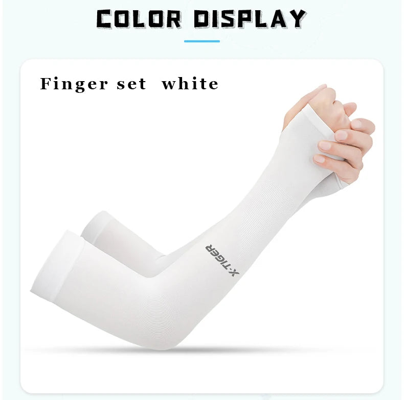 X-TIGER Cycling Arm Sleeves Ice Fabric Anti-UV Sunscreen Running Cycling Sleeve Outdoor Sport Cycling Arm Warmers Men Women