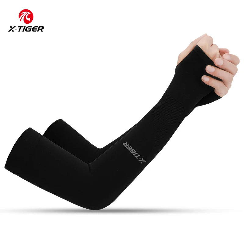 X-TIGER Cycling Arm Sleeves Ice Fabric Anti-UV Sunscreen Running Cycling Sleeve Outdoor Sport Cycling Arm Warmers Men Women