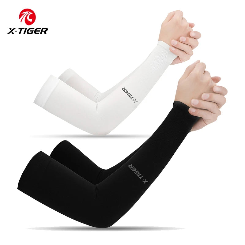 X-TIGER Cycling Arm Sleeves Ice Fabric Anti-UV Sunscreen Running Cycling Sleeve Outdoor Sport Cycling Arm Warmers Men Women