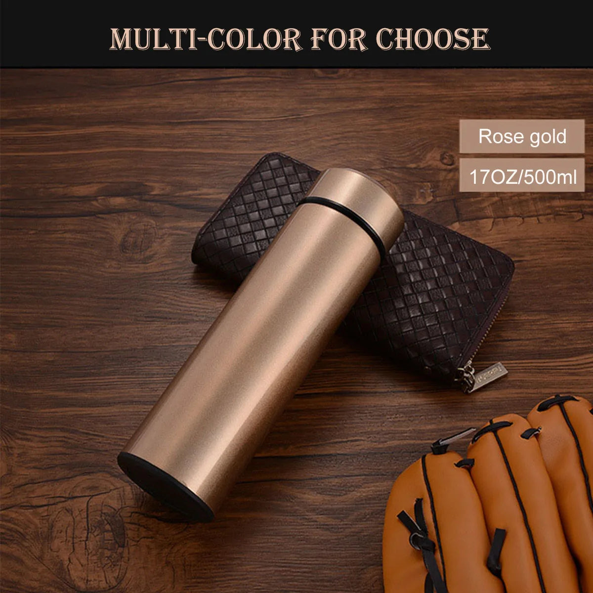 Custom Name Coffee/Tea thermos, 500ml Smart Coffee bottle, LED Temperature Display Tea Infuser Bottle, Sports Water Bottle