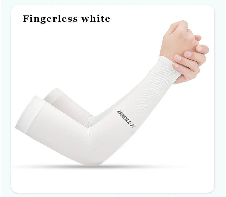 X-TIGER Cycling Arm Sleeves Ice Fabric Anti-UV Sunscreen Running Cycling Sleeve Outdoor Sport Cycling Arm Warmers Men Women