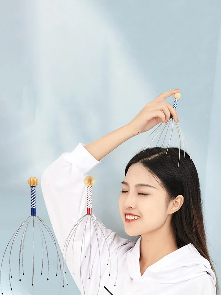 2PCS Head Massager Head Scratching Octopus Scalp Non Soul Extractor Divine Tool Hair G Head Massager Head Press Release Massager
