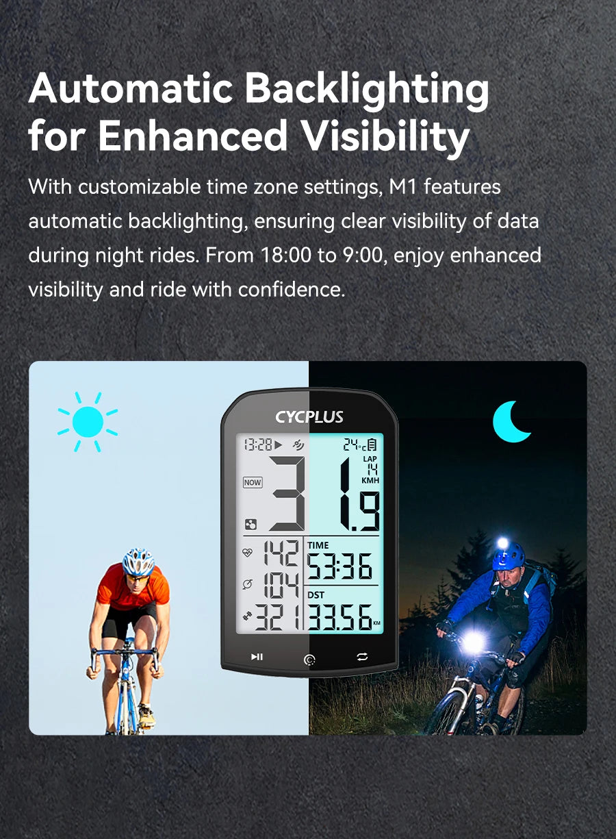 GPS Bike Computer Wireless CYCPLUS M1 Waterproof Speedometer Odometer ANT+ Bluetooth5.0 Cycling Bicycle Accessories