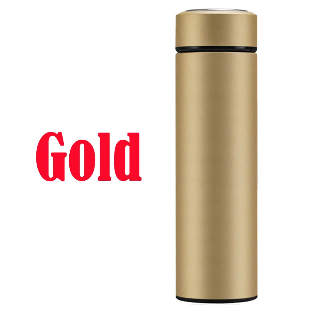 Custom Name Coffee/Tea thermos, 500ml Smart Coffee bottle, LED Temperature Display Tea Infuser Bottle, Sports Water Bottle