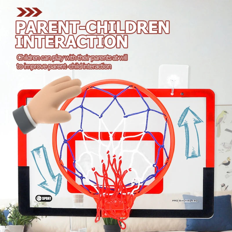 Indoor Children Safety Funny Game Kids Mini Home Exercise Basketball Hoop Set Wall Frame Stand Lifting Basket Hanging Backboard