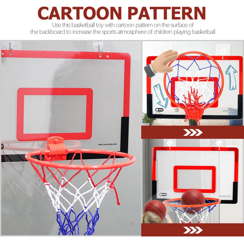 Indoor Children Safety Funny Game Kids Mini Home Exercise Basketball Hoop Set Wall Frame Stand Lifting Basket Hanging Backboard