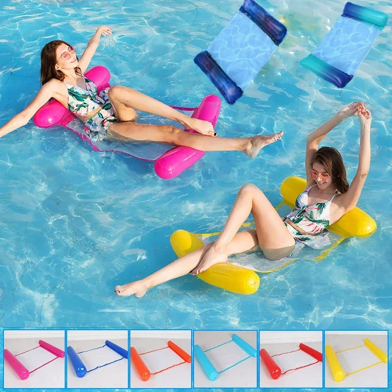 New Water Hammock Recliner Inflatable Floating Swimming Mattress Sea Swimming Ring Pool Party Toy Lounge Bed For Swimming