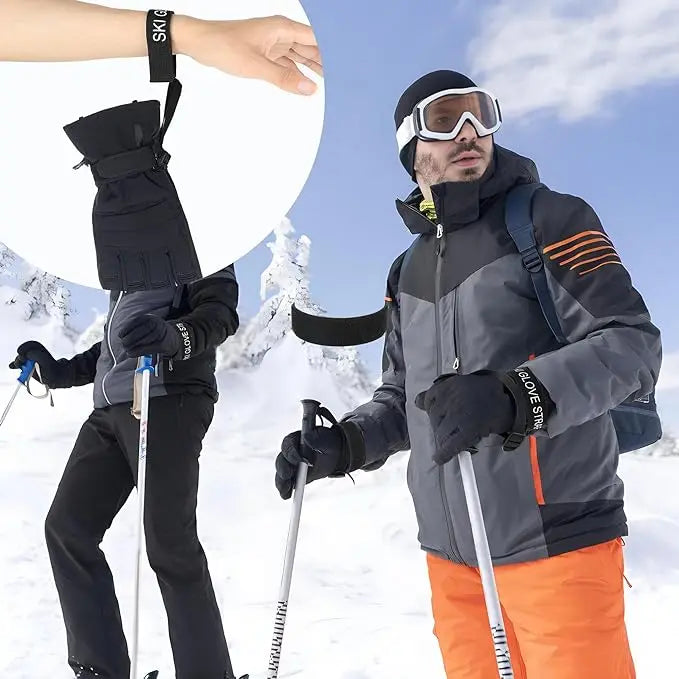 Elastic Wrist Straps for Ski and Snowboard Gloves Adjustable Ski Glove Lead for Men and Women Sport Skiing Glove Safet-y Strap