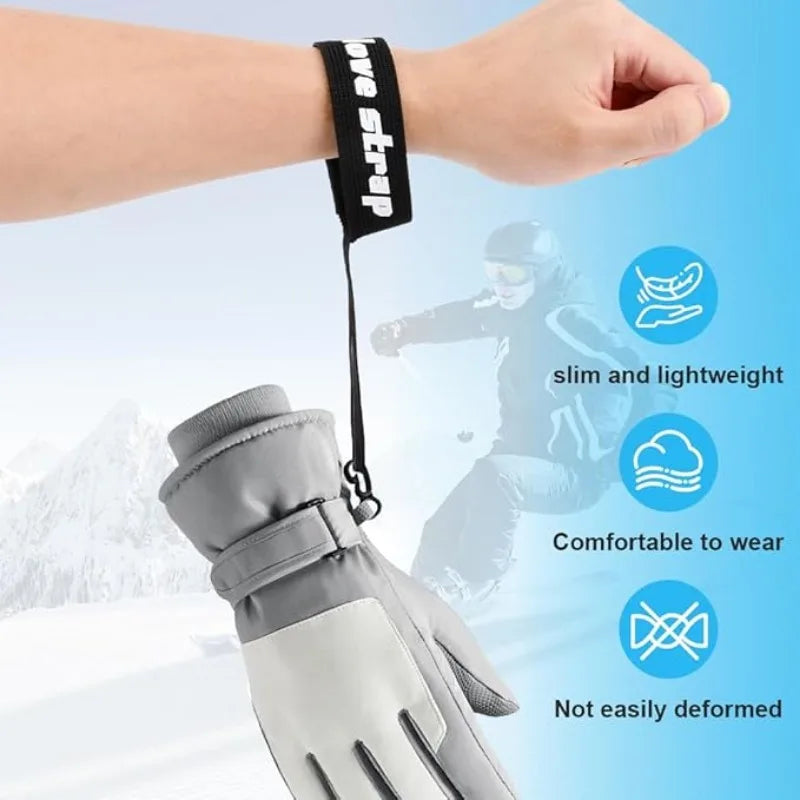 Elastic Wrist Straps for Ski and Snowboard Gloves Adjustable Ski Glove Lead for Men and Women Sport Skiing Glove Safet-y Strap