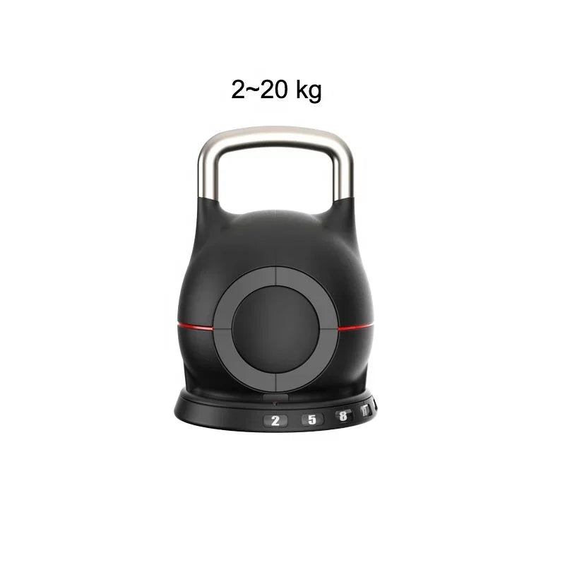2-20 KG 7 in 1 Adjustable Kettlebell Grip for Dumbbel, Custom Logo OEM 7 in 1 Kettlebell With Adjustable Weights 20Kg 44Lb