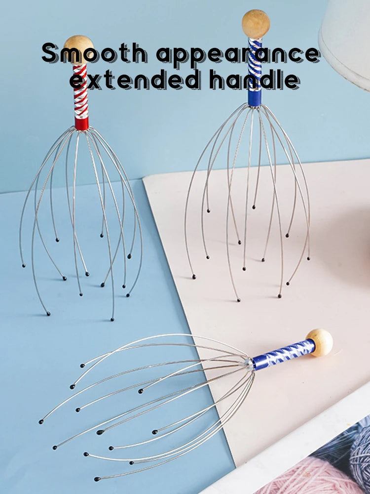 2PCS Head Massager Head Scratching Octopus Scalp Non Soul Extractor Divine Tool Hair G Head Massager Head Press Release Massager