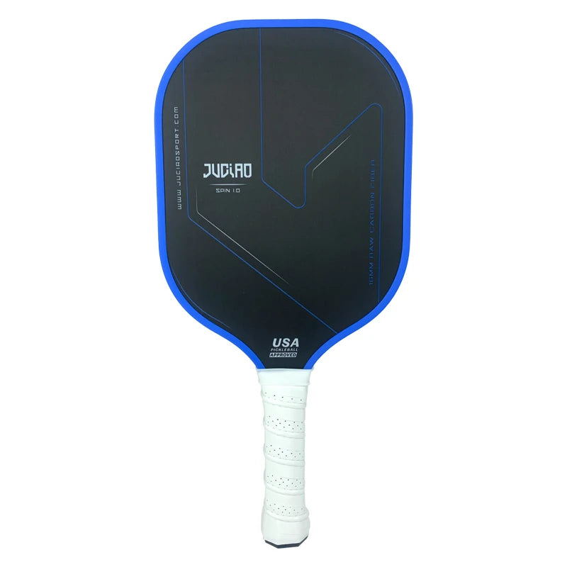 JUCIAO USAPA Approved Thermoformed Unibody T700 Raw Carbon Fiber Pickleball Paddle Spin Textured Surface With Foam Edge