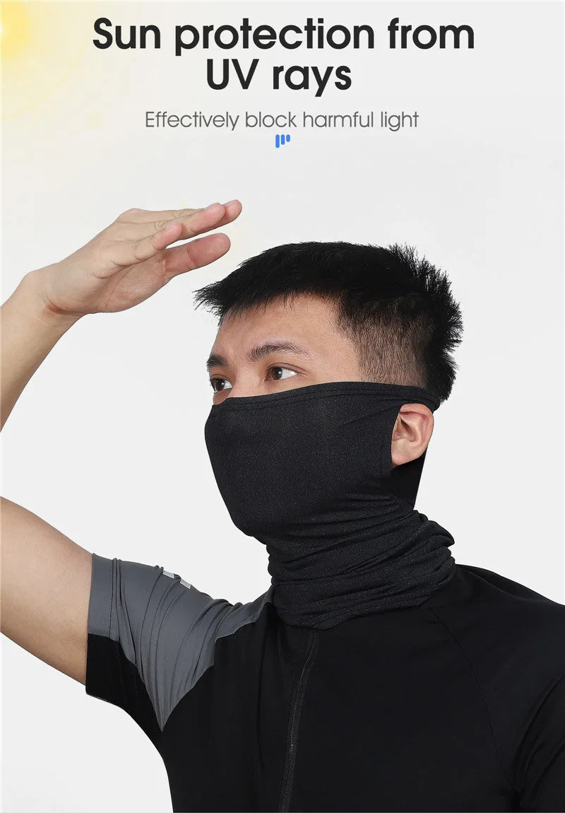 WEST BIKING Breathable Summer Cycling Headwear Ice Silk Anti UV Face Cover Outdoor Sport Running Scarf Dustproof Men Women Mask