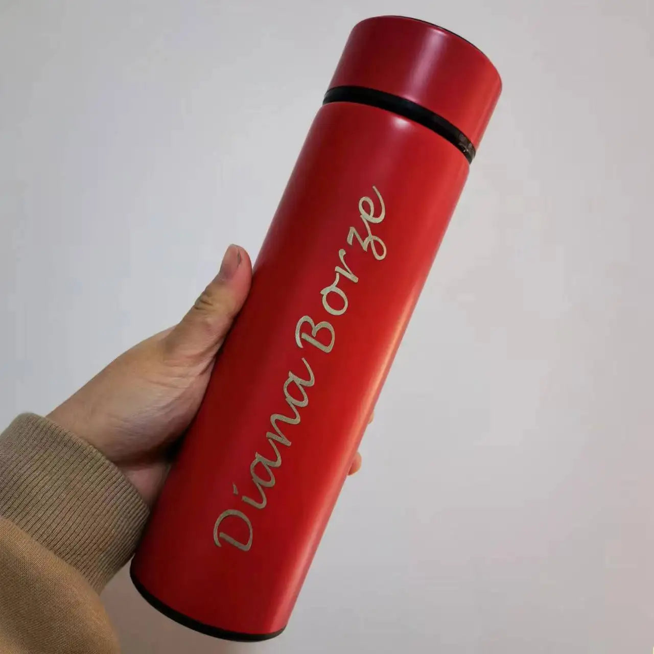 Custom Name Coffee/Tea thermos, 500ml Smart Coffee bottle, LED Temperature Display Tea Infuser Bottle, Sports Water Bottle