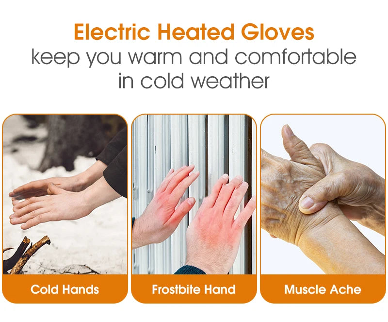 WEST BIKING Winter Heated Gloves With Power Bank Skiing Motorcycle Cycling Nonslip Touch Screen Fleece Gloves Thermal Sport Gear