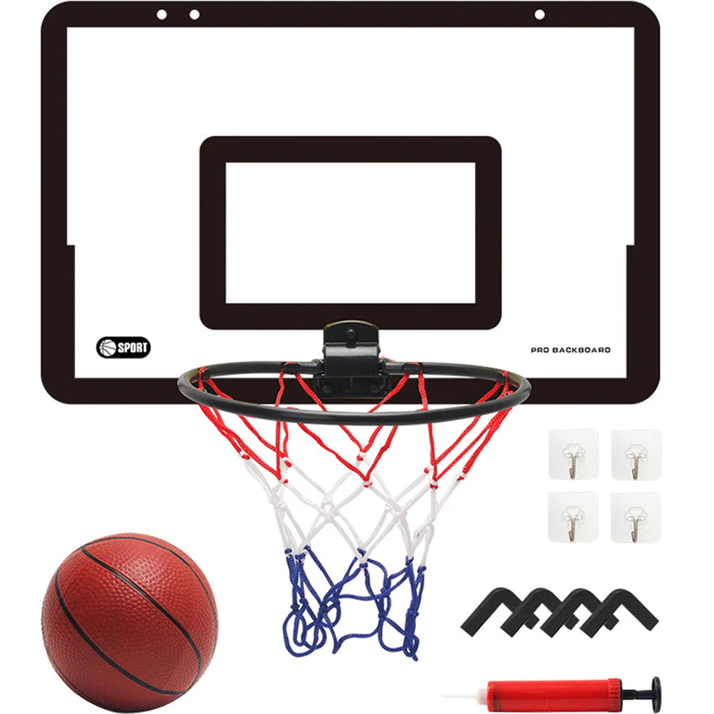 Indoor Children Safety Funny Game Kids Mini Home Exercise Basketball Hoop Set Wall Frame Stand Lifting Basket Hanging Backboard
