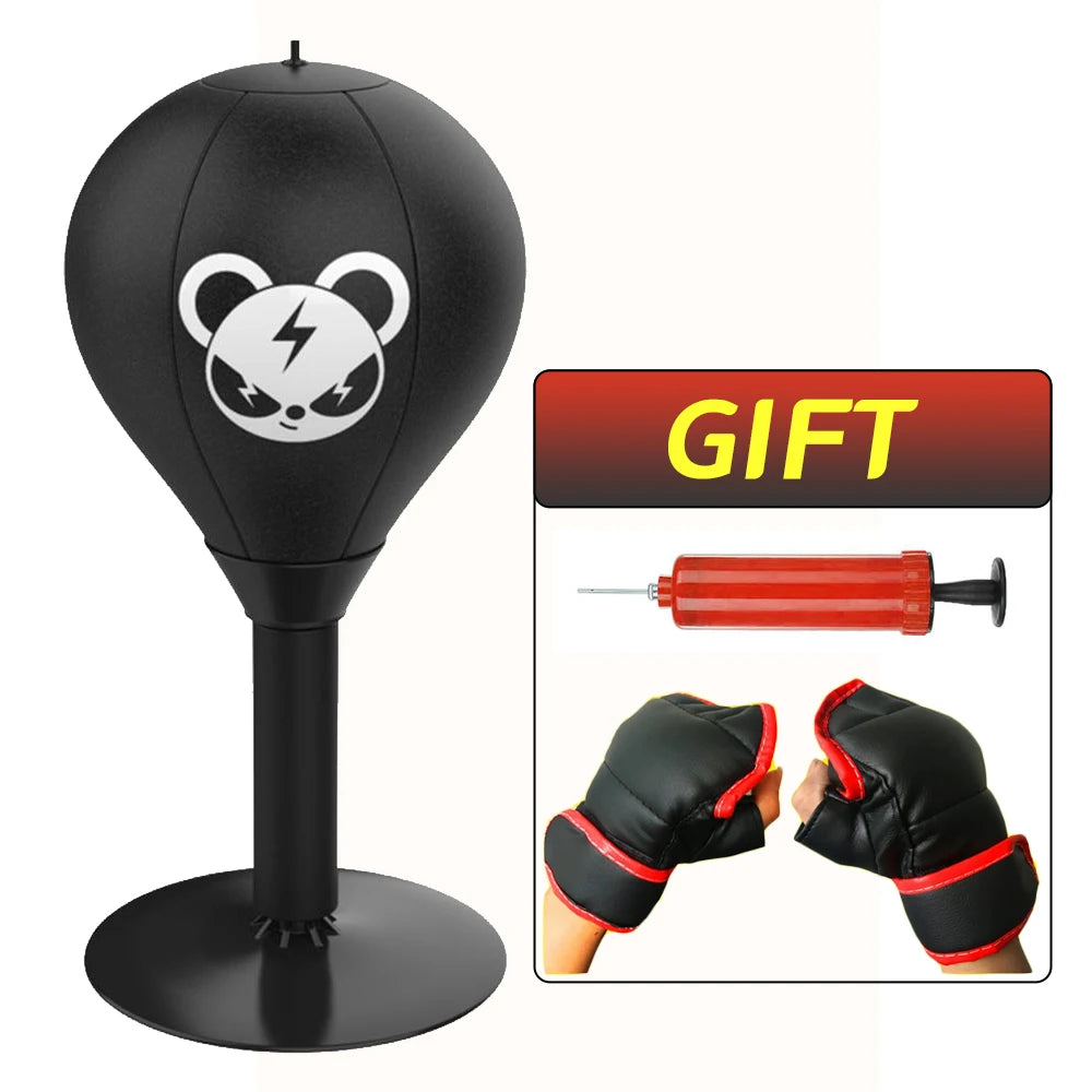 Desktop Punching Bag Desk Boxing Bag with Suction Cup Stress Relief Tabletop Punching Bag with Inflator Fun Punch Rage Bag Table