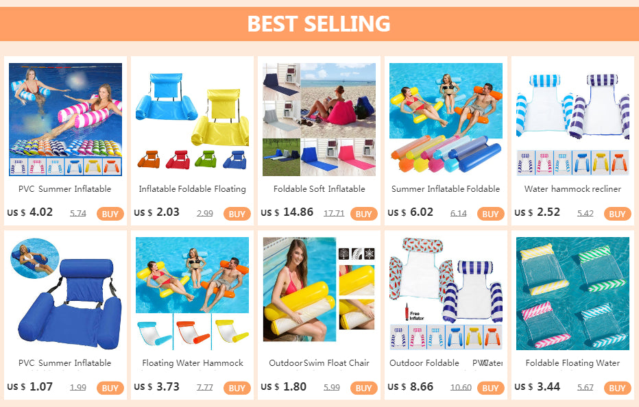 New Water Hammock Recliner Inflatable Floating Swimming Mattress Sea Swimming Ring Pool Party Toy Lounge Bed For Swimming