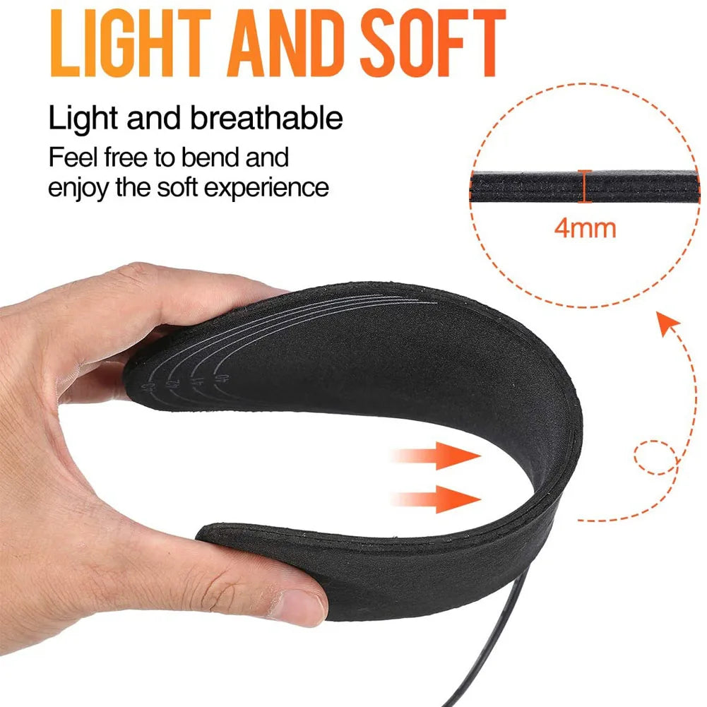USB Rechargeable Heated Insoles Size 35-46 DIY Customizable Electric Heated Shoes Pad for Outdoor Skiing Winter Foot Warmers