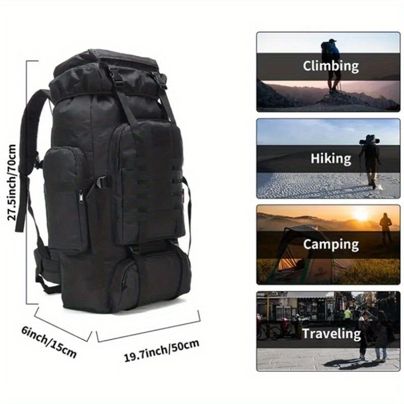19.81gal Outdoor Hiking Camouflage Mountaineering Backpack With Large Capacity Sport Fitness Bag Gym Bag Halloween Black Friday Christmas Thanksgiving Gift - Deni Sport Health