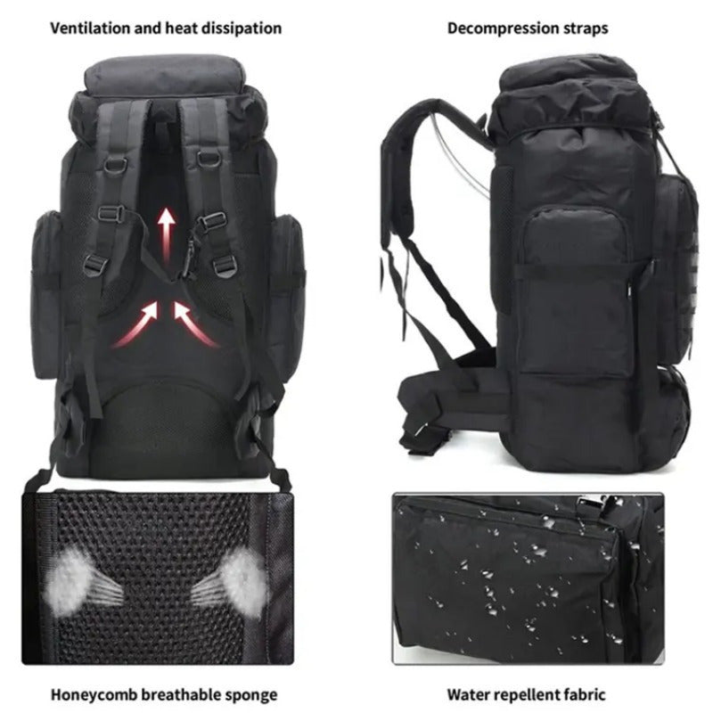 19.81gal Outdoor Hiking Camouflage Mountaineering Backpack With Large Capacity Sport Fitness Bag Gym Bag Halloween Black Friday Christmas Thanksgiving Gift - Deni Sport Health