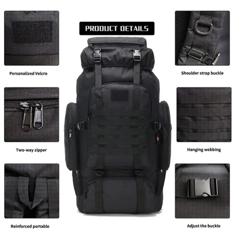 19.81gal Outdoor Hiking Camouflage Mountaineering Backpack With Large Capacity Sport Fitness Bag Gym Bag Halloween Black Friday Christmas Thanksgiving Gift - Deni Sport Health