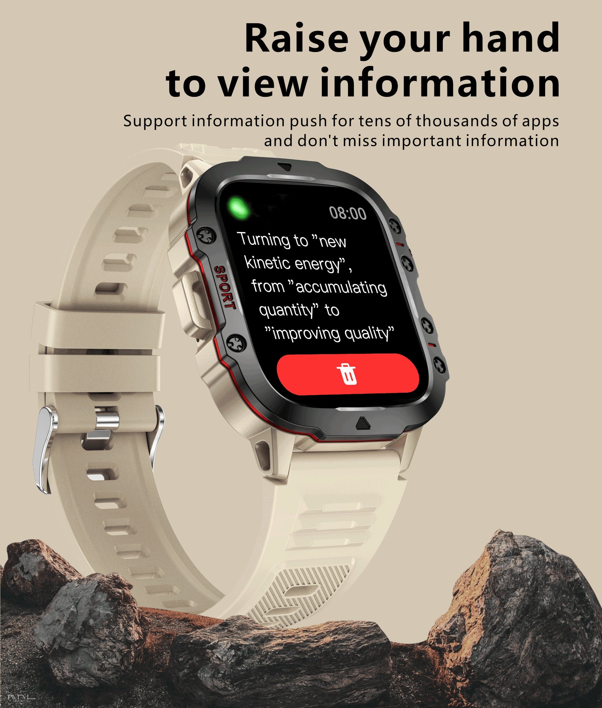 New Rugged Smart Watch Men Wireless Call IP68 Sport Fitness AI Voice Outdoor Smartwatch For Mobile Phones - Deni Sport Health