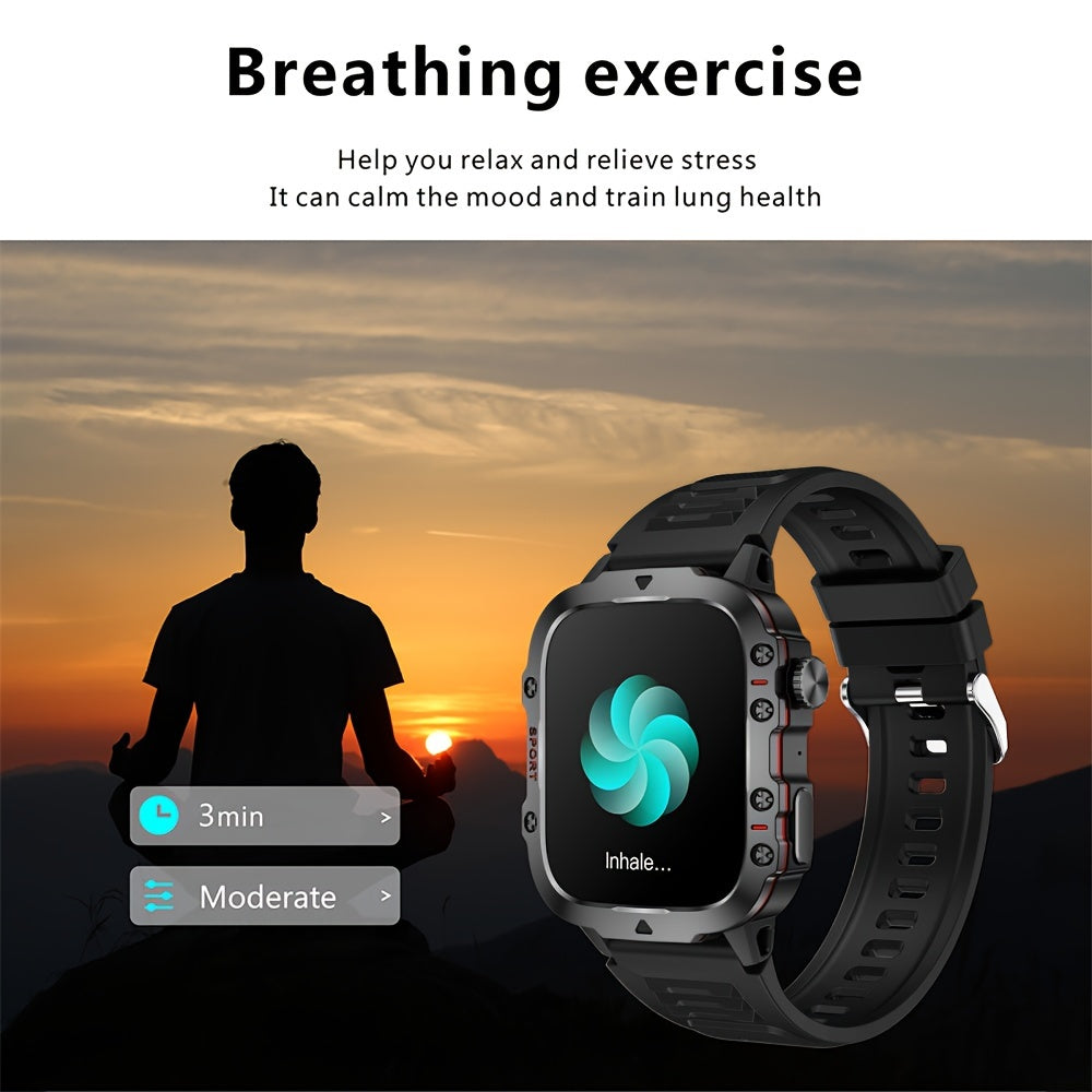 1pc Large 1.96" Touch Screen Smartwatch Pro - Multi-Sport Fitness Tracker, Answer/Make Calls, Message Notification, AI Control, Wireless Call, Heart Rate Monitor, Sleep Tracker, and More - Deni Sport Health