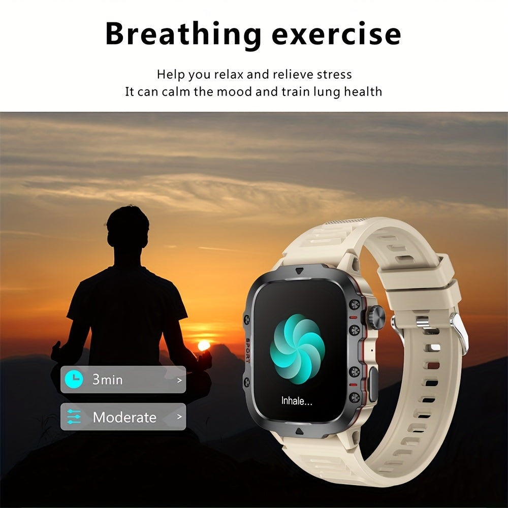 1pc Large 1.96" Touch Screen Smartwatch Pro - Multi-Sport Fitness Tracker, Answer/Make Calls, Message Notification, AI Control, Wireless Call, Heart Rate Monitor, Sleep Tracker, and More - Deni Sport Health