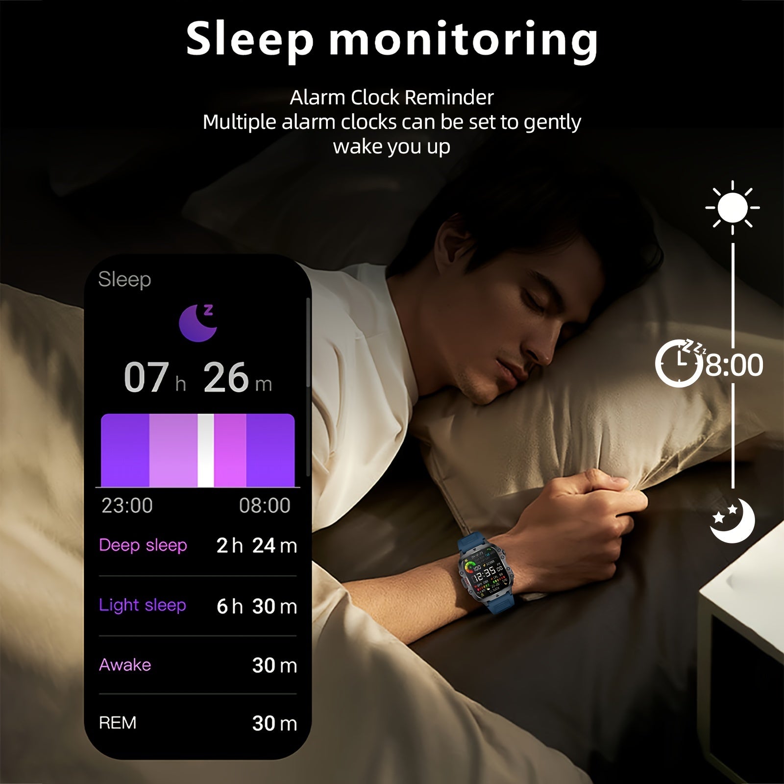 1pc Large 1.96" Touch Screen Smartwatch Pro - Multi-Sport Fitness Tracker, Answer/Make Calls, Message Notification, AI Control, Wireless Call, Heart Rate Monitor, Sleep Tracker, and More - Deni Sport Health