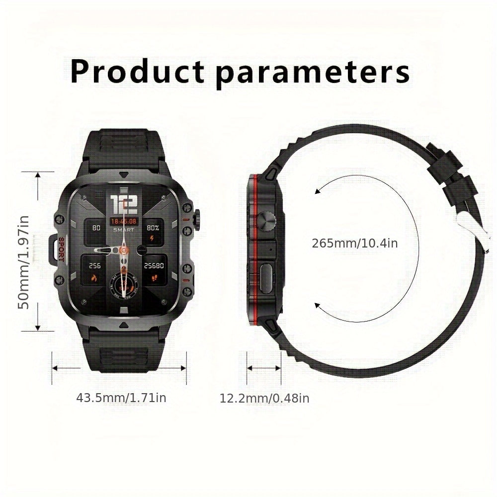 New Rugged Smart Watch Men Wireless Call IP68 Sport Fitness AI Voice Outdoor Smartwatch For Mobile Phones - Deni Sport Health