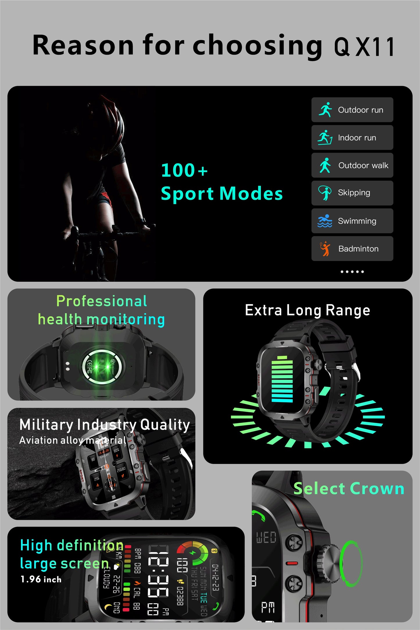 New Rugged Smart Watch Men Wireless Call IP68 Sport Fitness AI Voice Outdoor Smartwatch For Mobile Phones - Deni Sport Health