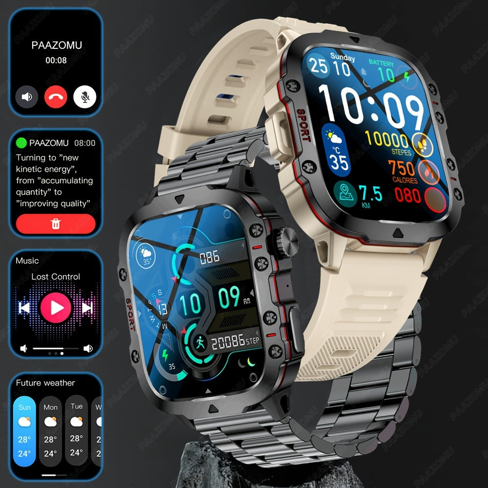 New Rugged Smart Watch Men Wireless Call IP68 Sport Fitness AI Voice Outdoor Smartwatch For Mobile Phones - Deni Sport Health