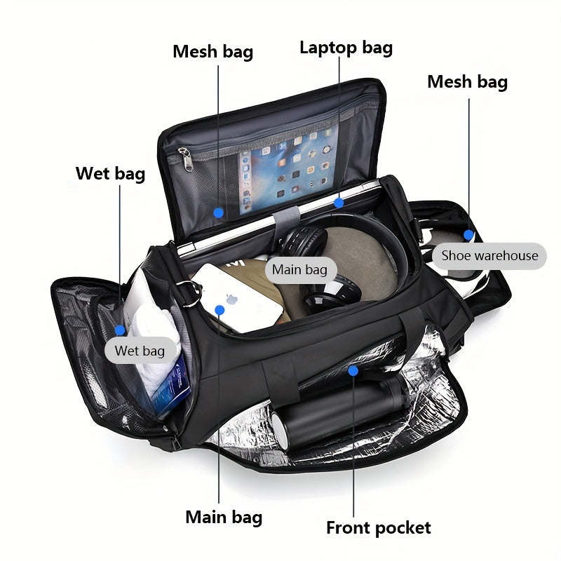 Portable Overnight Duffel Bag Unisex Sport Fitness Travel Gym Bags With Shoe Compartment Suit Case Travelling Bags backpack - Deni Sport Health