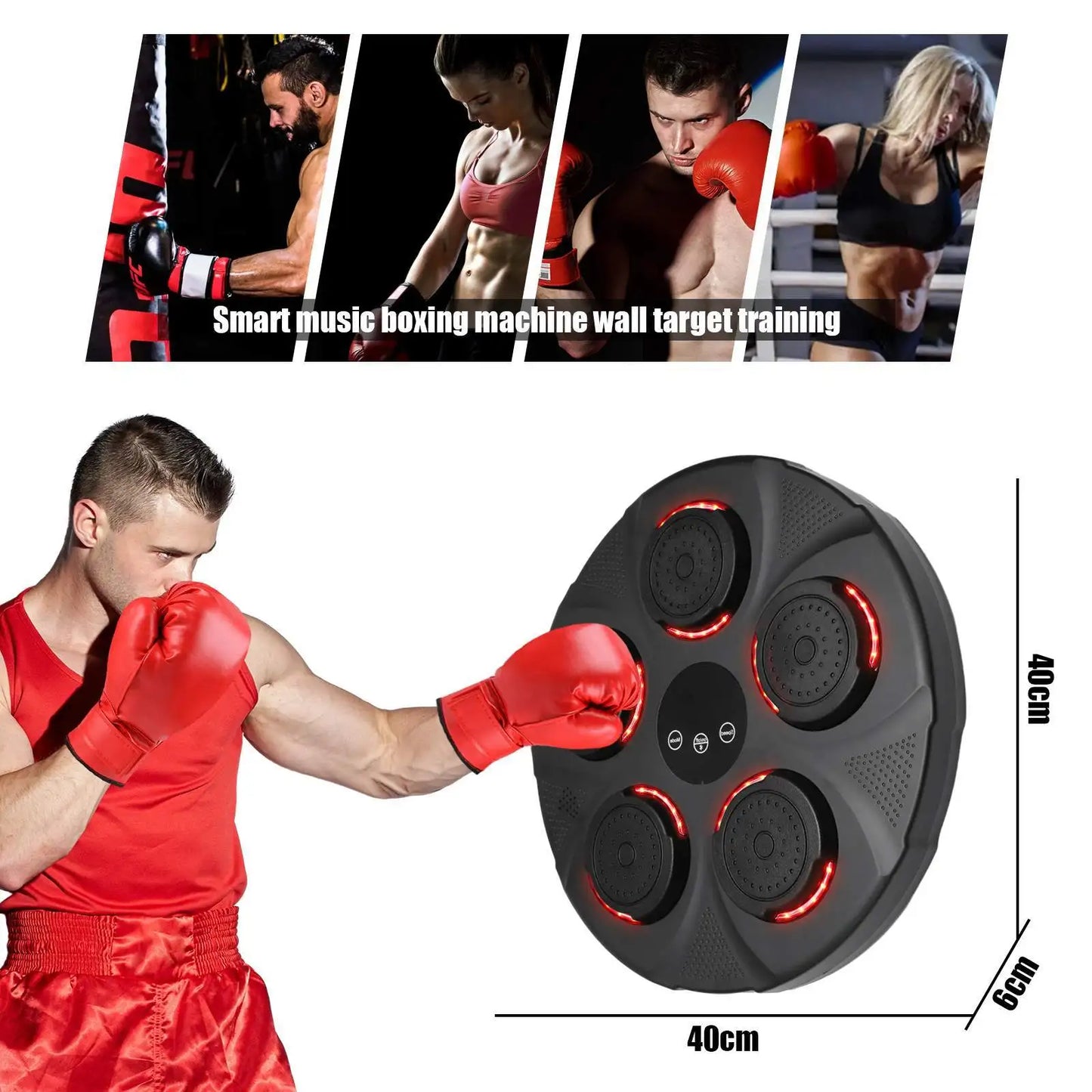 Smart Music Boxing Machine Boxing LED Lighted Sandbag Relaxing Reaction Training Target for Boxing Sports Agility Reaction