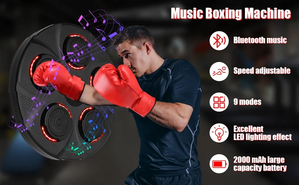 Smart Music Boxing Machine Boxing LED Lighted Sandbag Relaxing Reaction Training Target for Boxing Sports Agility Reaction