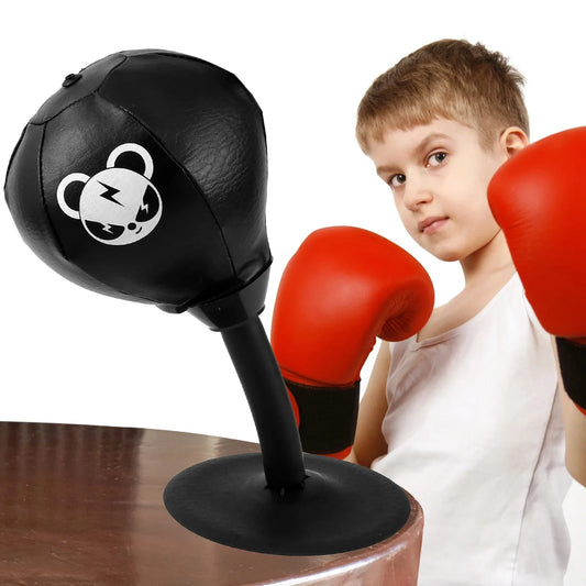 Desktop Punching Bag Desk Boxing Bag with Suction Cup Stress Relief Tabletop Punching Bag with Inflator Fun Punch Rage Bag Table