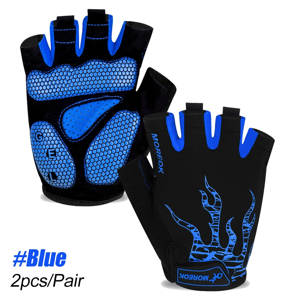 1Pair Arthritis Compression Gloves Cycling Gloves Workout Gloves for Men Women - [5MM Gel Pad] Half Finger Glove for Exercise