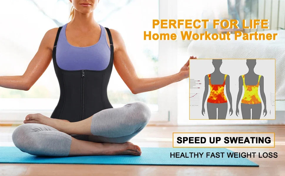 Sweat Waist Trainer Vest Slimming Corset for Weight Loss Body Shaper Sauna Suit Compression Shirt Belly Girdle Tops Shapewear